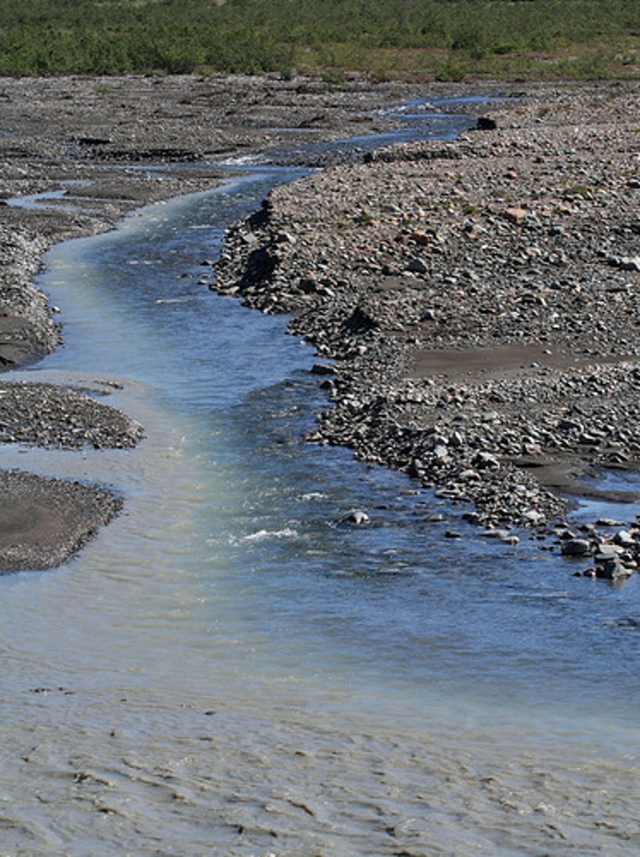 <p>They deposit silt and mud in the valley bottom</p>