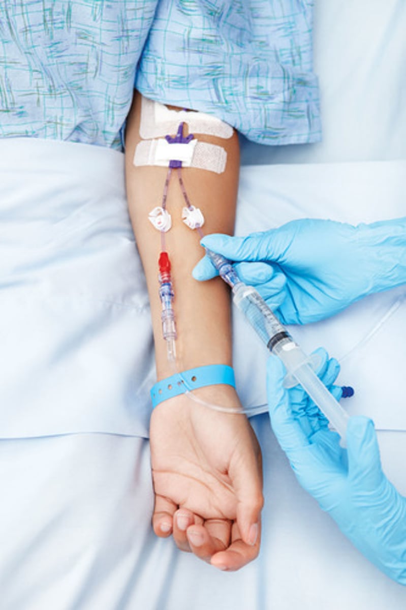 <p>(C) Injection</p><p>Injection is the route of drug entry that is most direct and goes right to the vein, entering the circulatory system very quickly. This method can be very dangerous, and is a highly addictive method of drug delivery.</p>