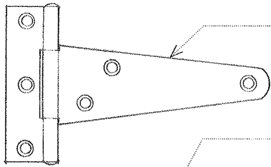 <p><span>A T-shaped strap hinge with the crosspiece as the stationary member and the long stem being the movable leaf.</span></p>