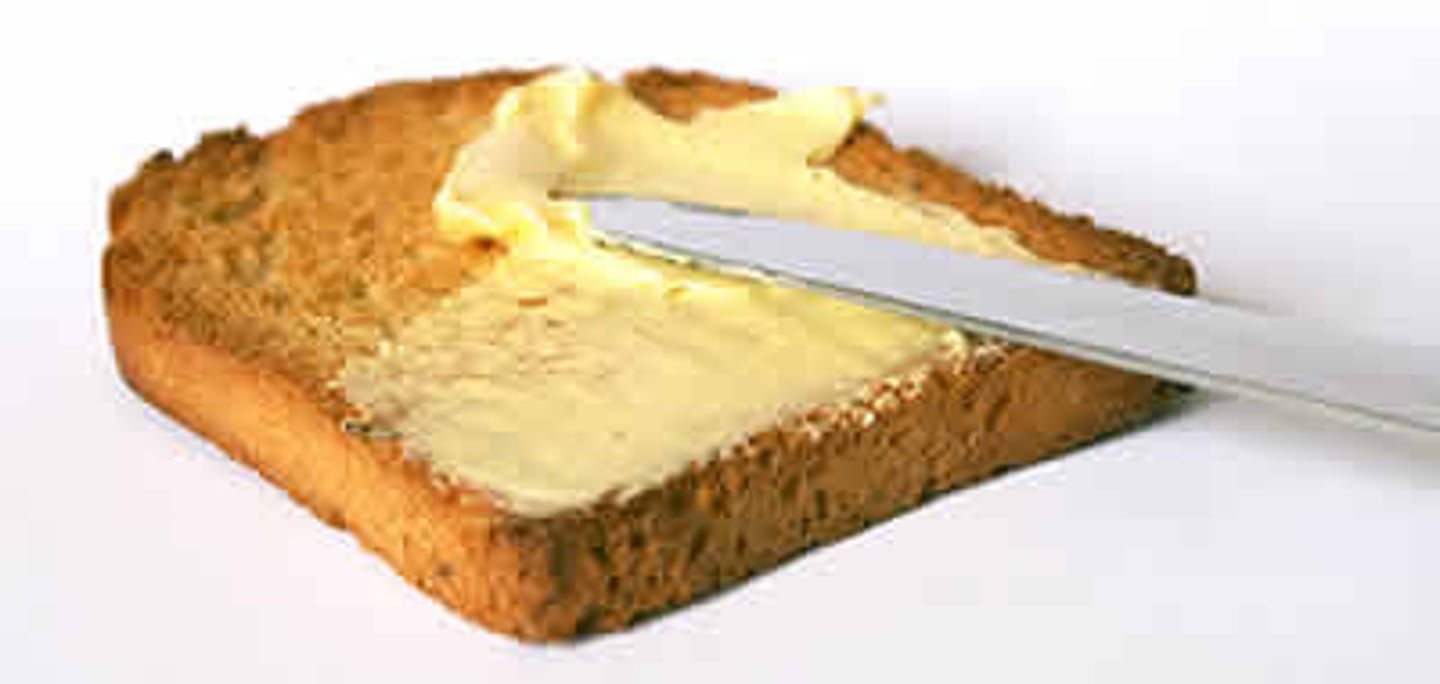 <p>a slice of bread with butter</p>