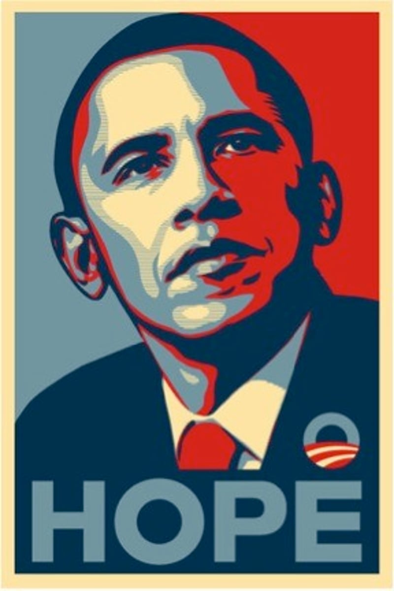 <p>This artist used contrasting positive and negative shapes to create his "Obey" campaign, an expression of guerrilla marketing and street theater</p>