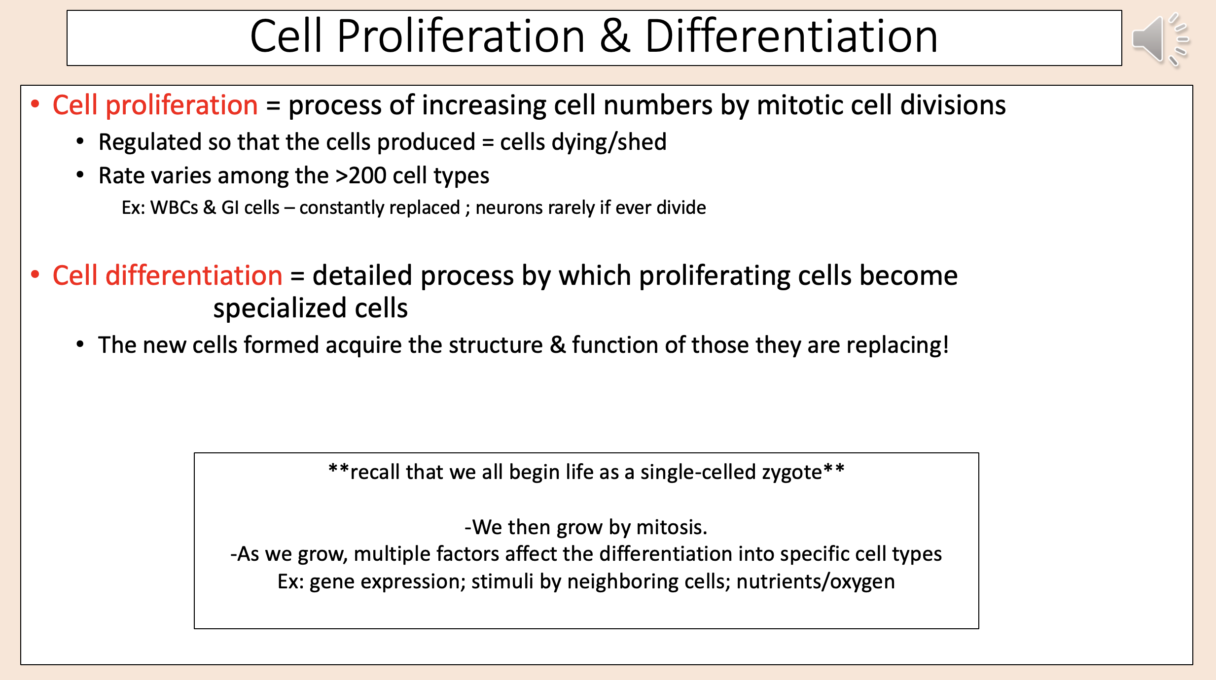 <p><span style="color: rgb(255, 0, 0);">cell differentiation</span></p>