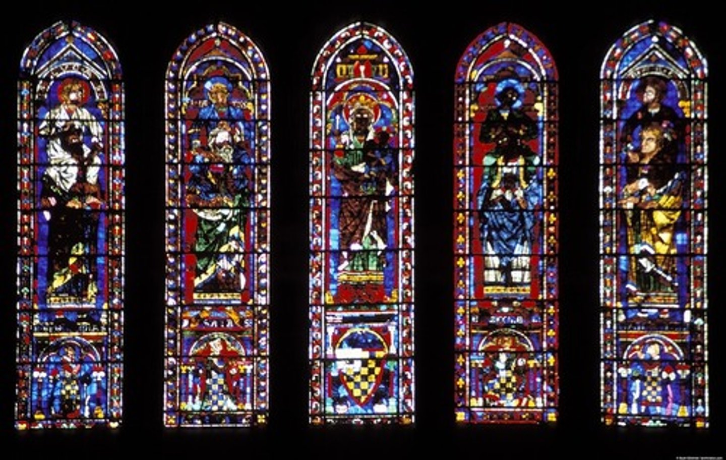 <p>A tall, narrow window with a sharp pointed arch at its top.</p>