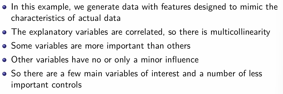 <p>In this example, how do we generate the explanatory and dependent variables?</p>