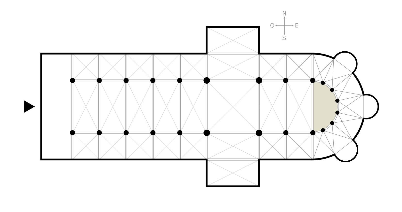 <p>A semicircular recess, often covered with a hemispherical vault</p>