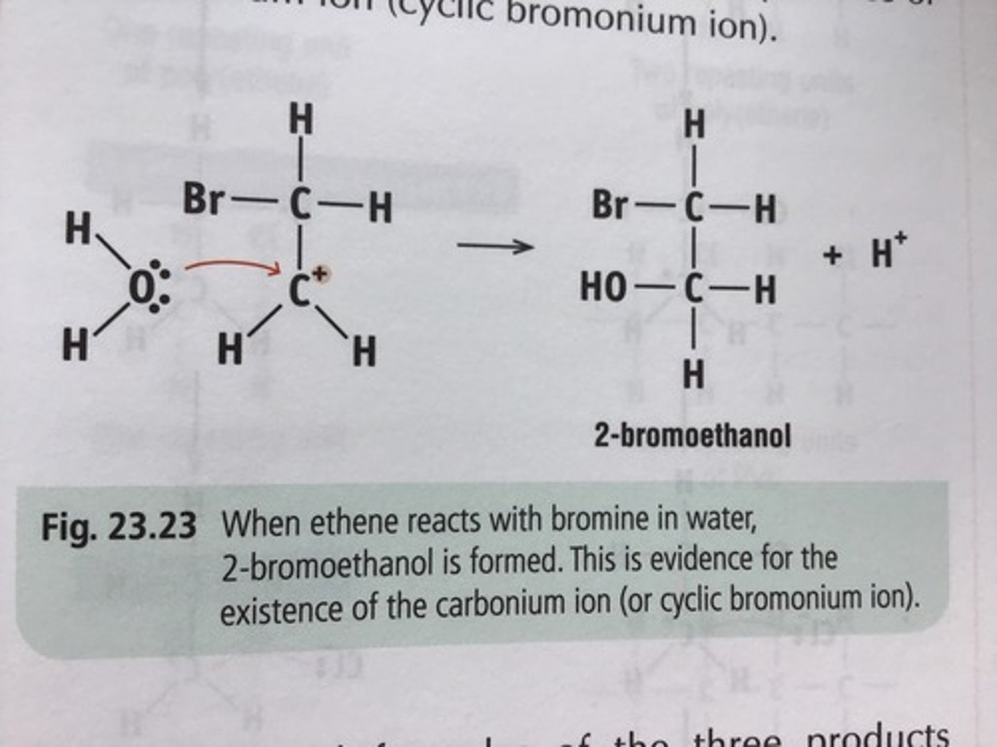 <p>- bromine water is aqueous, meaning it contain both Br₂ &amp; H₂O</p><p>- so the major product formed is 2-bromoethanol instead of 1,2-dibromoethane</p>