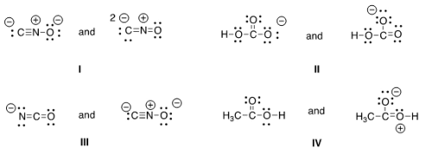 <p>Which of the following pair does not represent resonance structures?</p><p>A) I</p><p>B) II</p><p>C) III</p><p>D) IV</p>