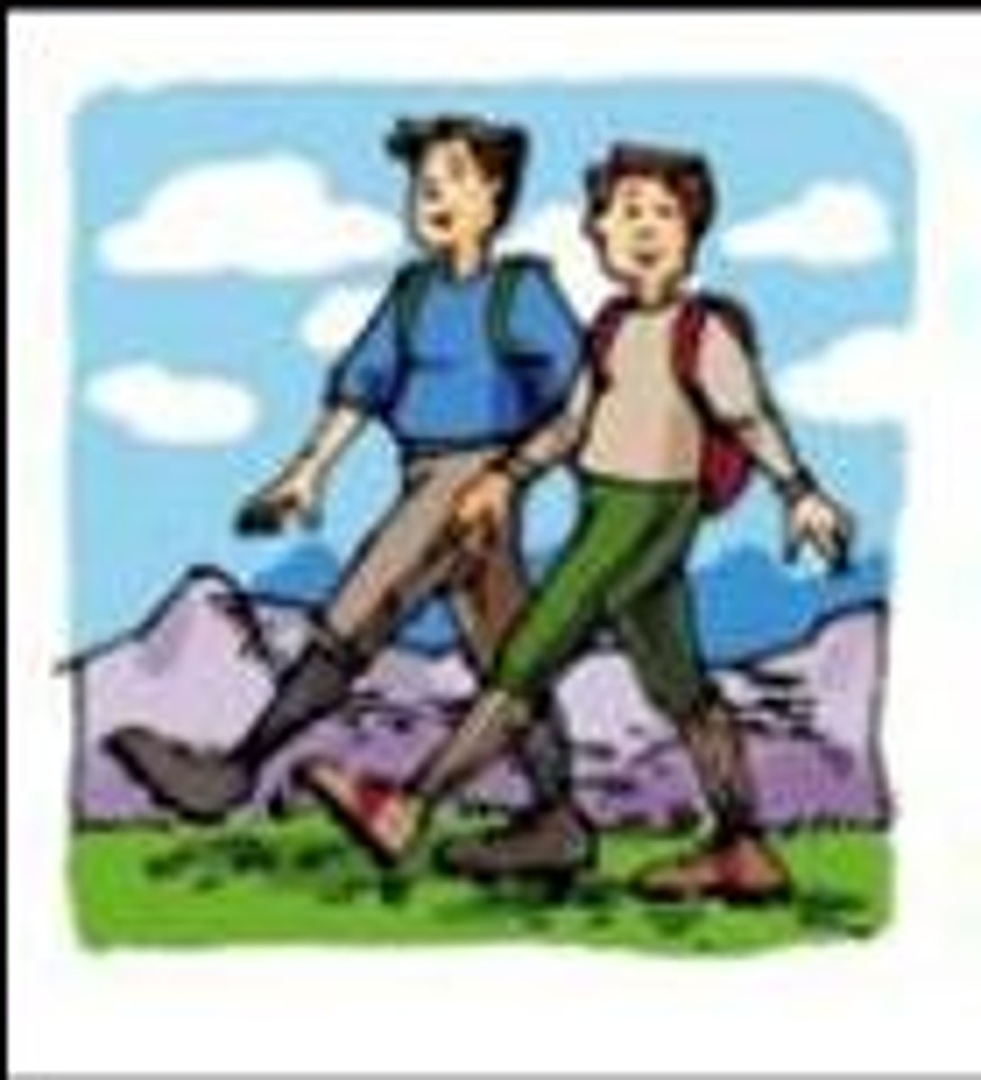 <p>to hike</p>