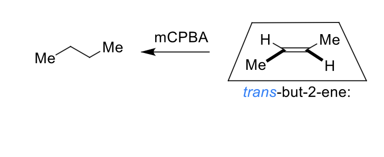 <p>what are the products when mCPBA reacts on the top and on the bottom?</p>