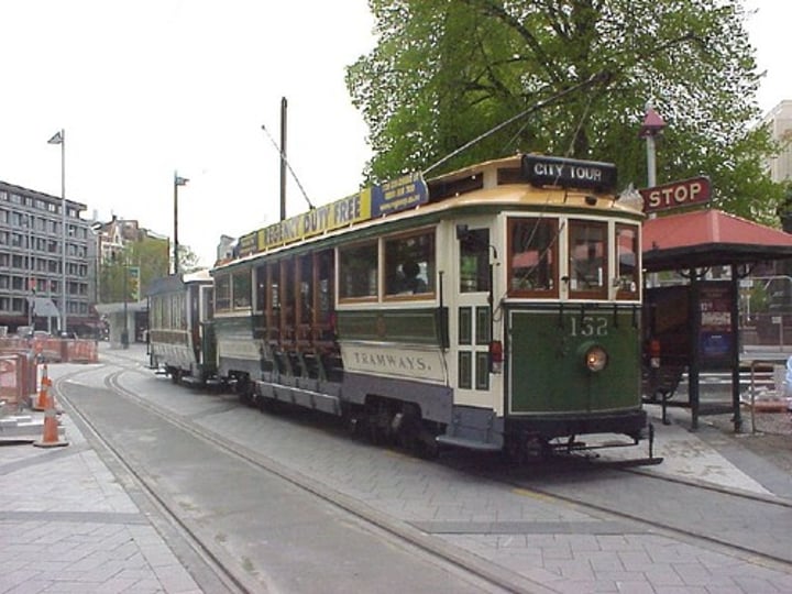 <p>streetcar, trolly, tram</p>