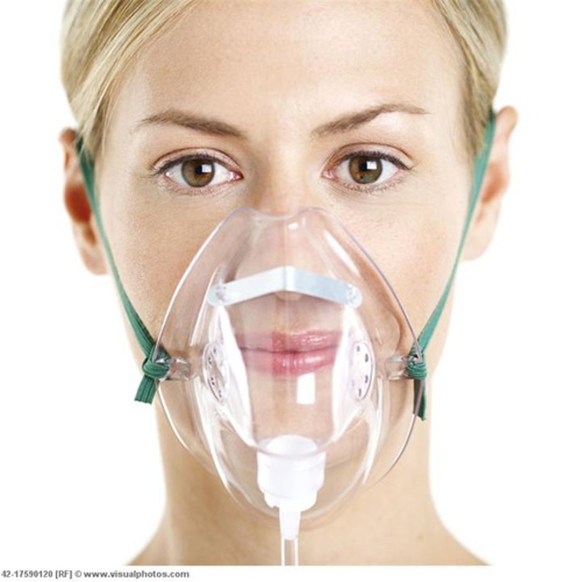 <p>• Delivers low to moderate amount of oxygen</p><p>• Contains holes to allow exhaled air out and prevent</p><p>suffocation</p><p>• 35-50% FiO2 at 6-10L/min</p><p>• Do not set below 5L to prevent rebreathing of CO2</p>