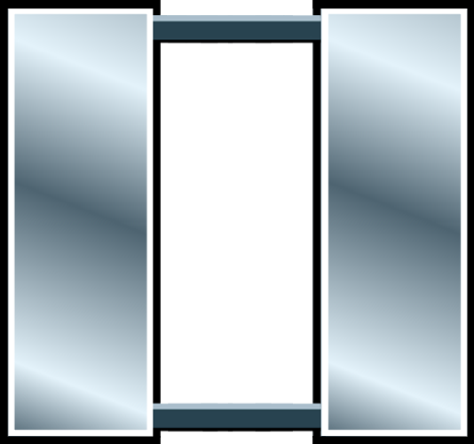 <p>two silver bars</p>
