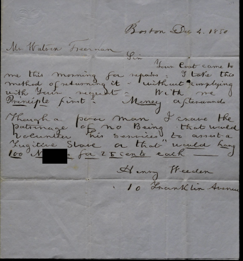 <p><span style="background-color: transparent; font-family: "Times New Roman", serif;"><strong><span>An African American protests the Fugitive Slave Law, 1850:</span></strong></span></p>