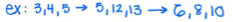 <p>Three #s that satisfy the Pythagorean theorem (*MUST BE WHOLE NUMBERS*)</p>