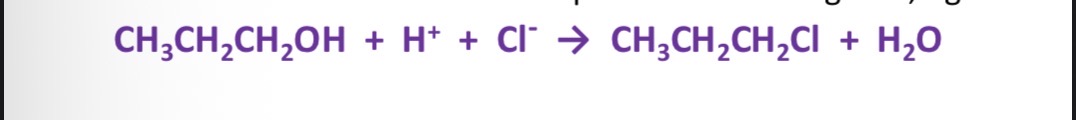 <p>Alcohols react with halide ions in the presence of a strong acid</p>