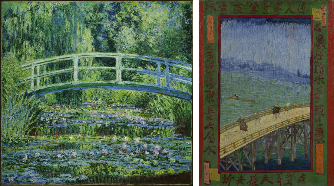 <p>Water Lillies and Japanese Bridge 1899</p><p>inspired by japanese gardens and an japanese style wooden bridge</p>