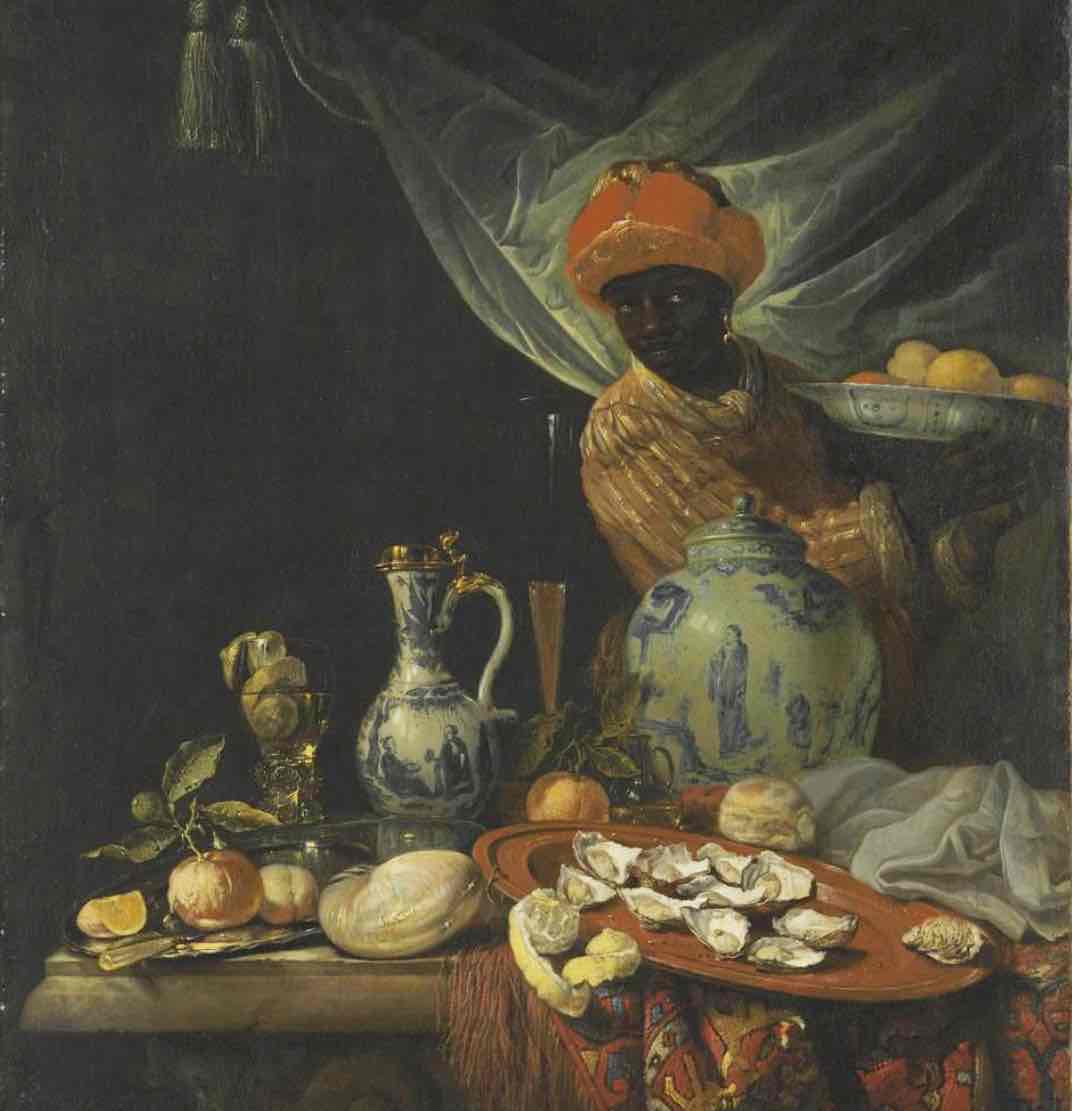 <p>Captures the allure of blue and white porcelain, a prized symbol of wealth in western culture. Through the portrayal of exotic figures alongside prized porcelain vessels, the artwork prompts viewers to contemplate themes of wealth, status, and identity intertwined with global trade and exchange during the 17th century.</p>