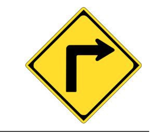 <p>What does a Right Turn sign indicate?</p>