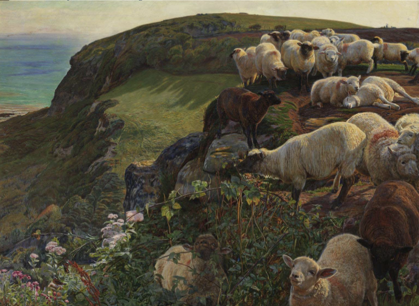 <p>Our English Coasts (Strayed Sheep). William Holman Hunt 1852</p>