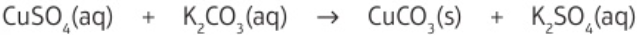 <p>check solubility of products</p><p>both products soluble - no precipitate forms</p><p>e.g. potassium sulfate soluble - doesn’t form precipitate, copper carbonate insoluble - forms precipitate</p>