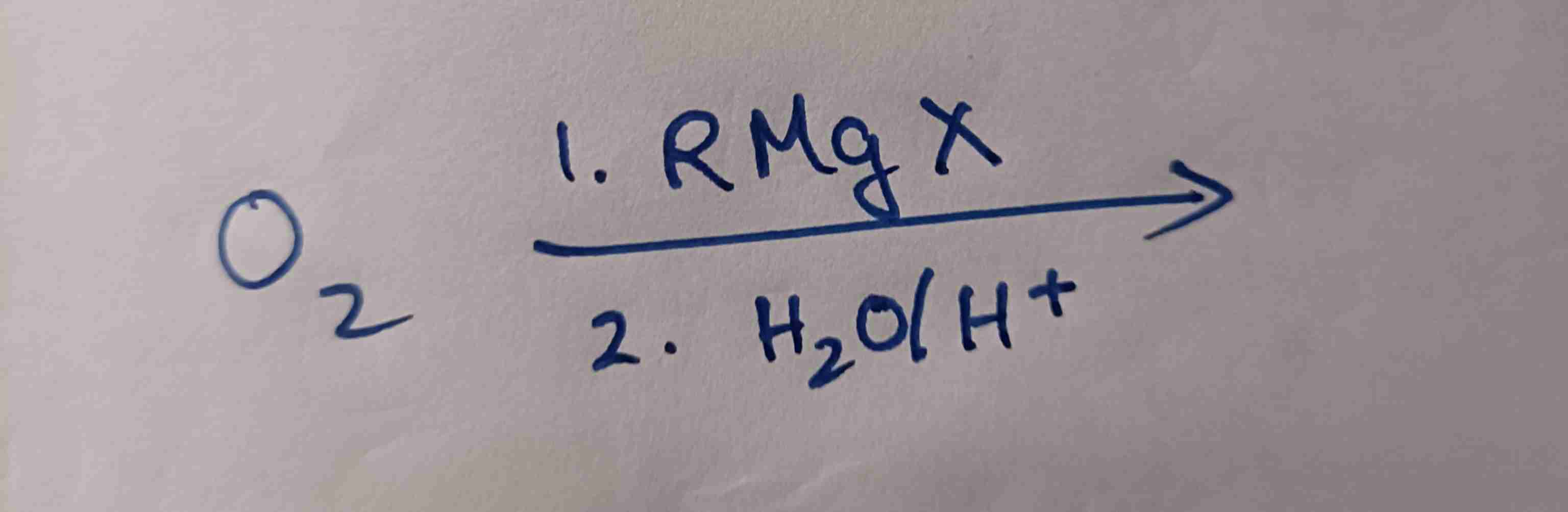 <p>Oxygen + RMgX</p>