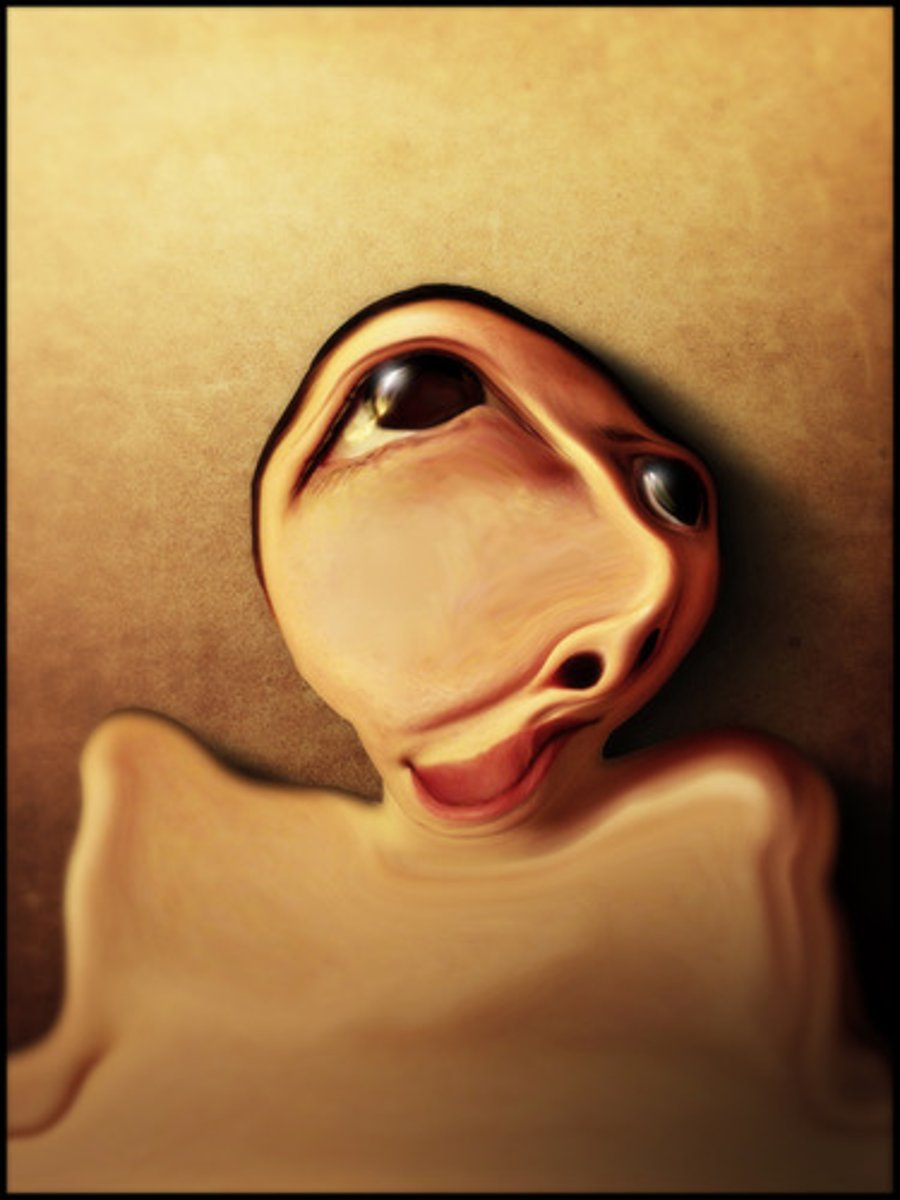 <p>làm biến dạng (gương mặt)</p>