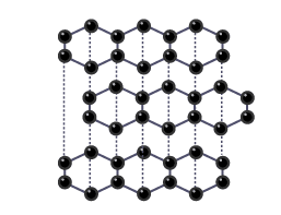 <p>Graphite consists of layers of carbon atoms, with each atom bonded to three others in each layers</p>
