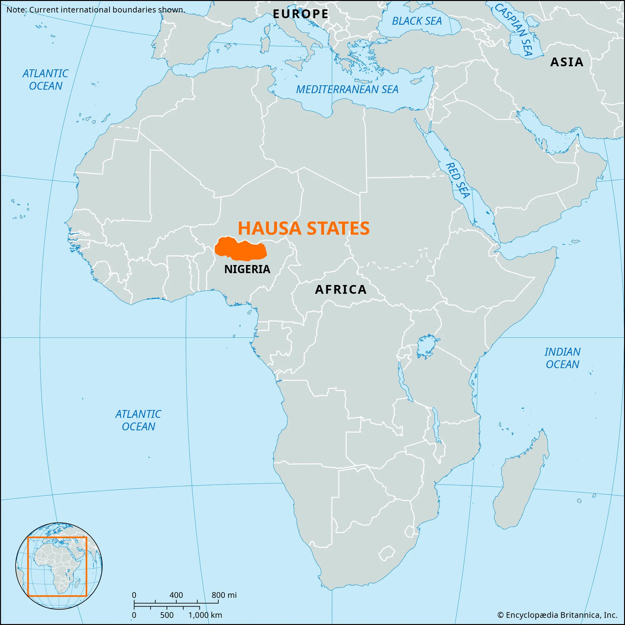 <p>Below Mali, Central Africa closer to West Africa (close to coast but inland)</p>