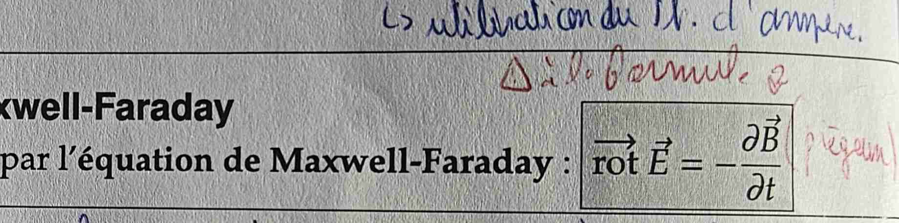 <p>Donner la démonstration de l'équation de Maxwell-Faraday </p>