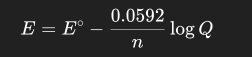 <p>What happens to E if [reactants] ↑ (Q decreases)?</p>