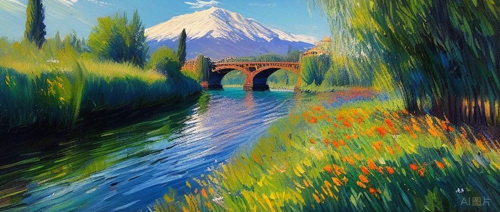 <p>The picture depicts a peaceful scene</p>