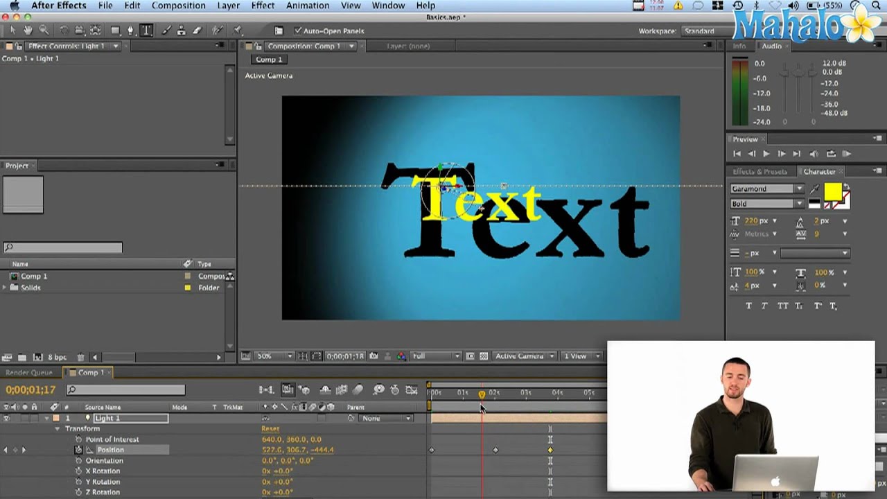<p>What are the various light settings in Adobe After Effects?</p>