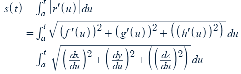 <p>Also: s’(t) = |r’(t)| OR ds/dt = |dr/dt|</p>