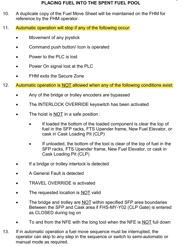 <p>B-RFL-FHP-008 New Fuel Receipt</p><p>Automatic Operation</p><p>Slow/Intermediate Speed</p>