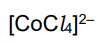 <p>What is the color and state of the complex: </p>