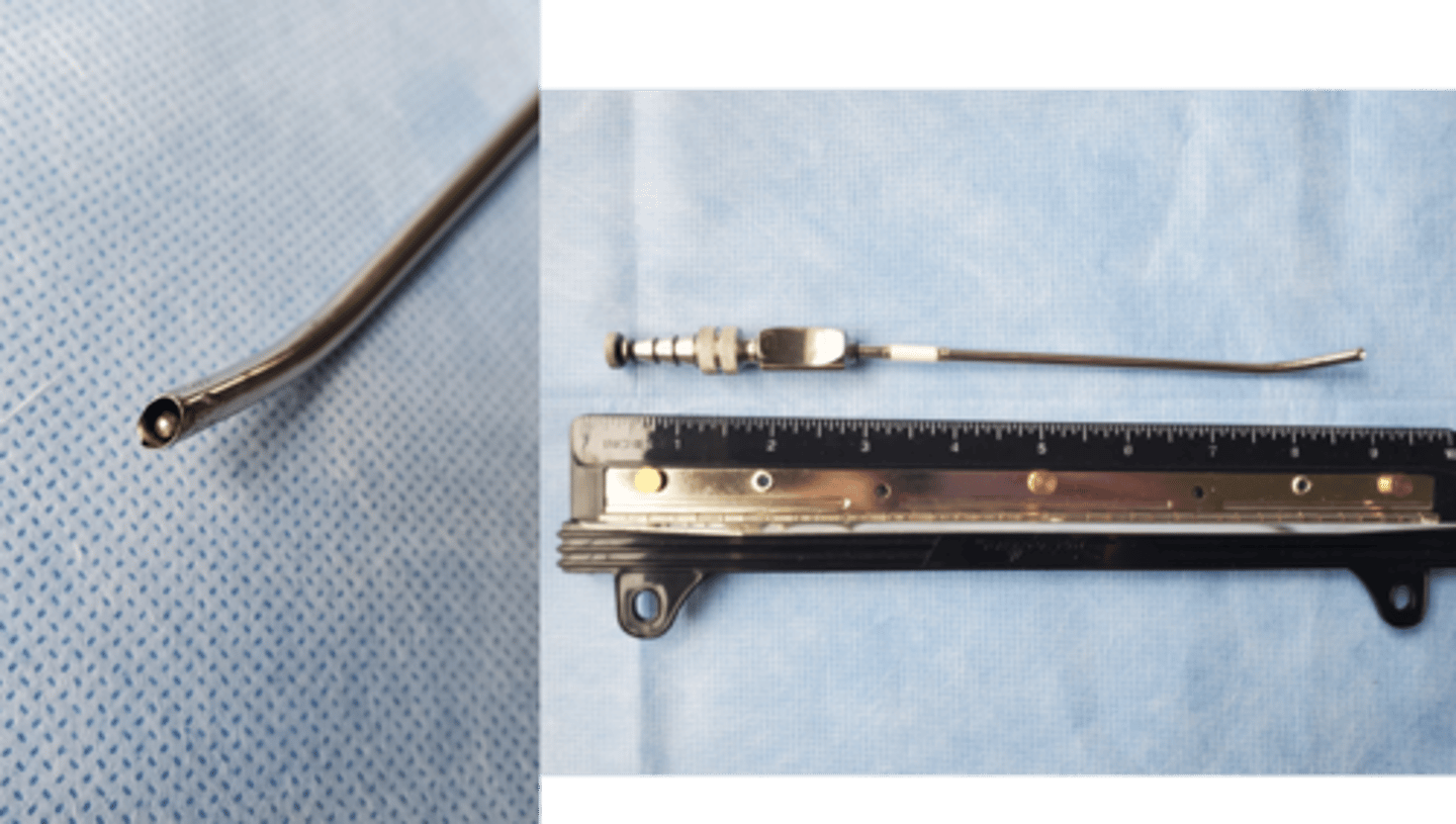 <p>to suction fluid out of surgical field</p>