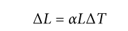 <p>Coefficient of linear expansion</p>