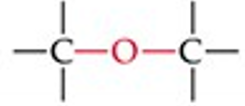 <p>Oxygen atom bonded to two carbons (R–O–R).</p>
