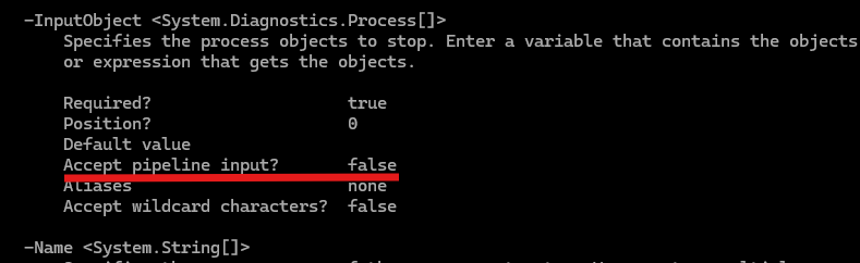 <p>Use the get-help command. Under “-InputObject” it will say whether the command accepts pipeline inputs.</p>