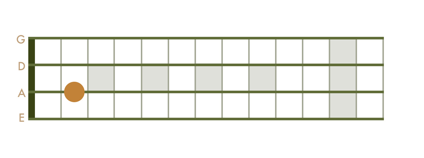 <p>2nd Fret - A String</p>