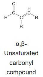 <p>alpha, beta-unsaturated carbonyl compound</p>
