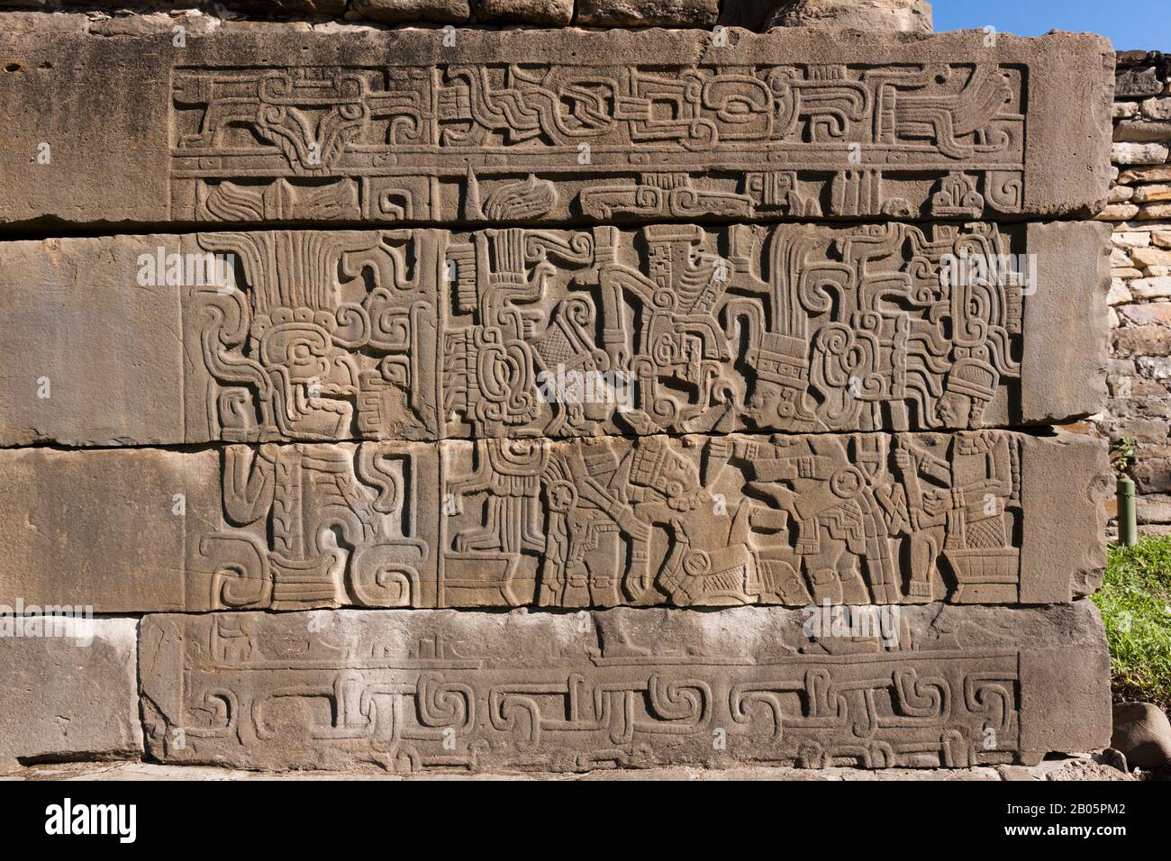 <p>Late Classic. Stone artwork depicts a ball player’s sacrifice (heart is being cut out), death god emerges from a pot (watching the sacrifice), death gods seem to just show up when someone dies or is sacrificed. Whole losing team is sacrificed.</p>