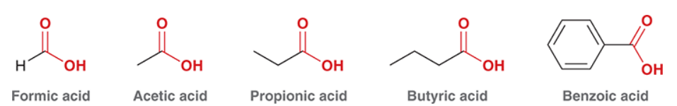 <p>Know the common IUPAC for monocarboxylic acids.</p>
