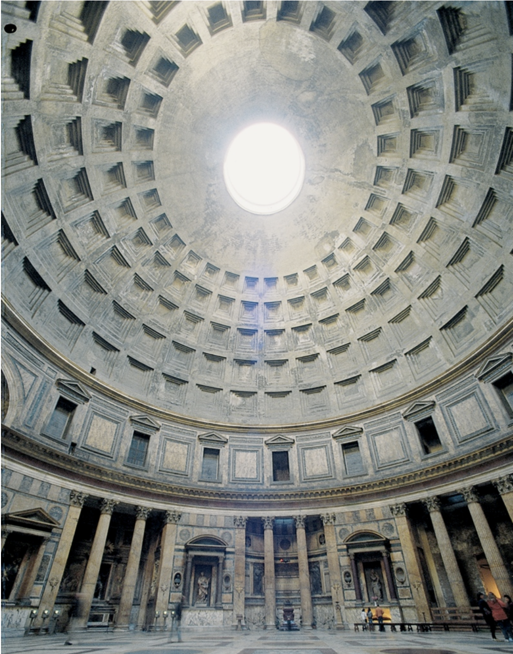 <p><span>What is the term for the "waffle-like" indents in this ceiling?</span></p><ul><li><p>Voussiors</p></li><li><p>Coffers</p></li><li><p>Jambs</p></li><li><p>Keystones</p></li></ul><p></p>