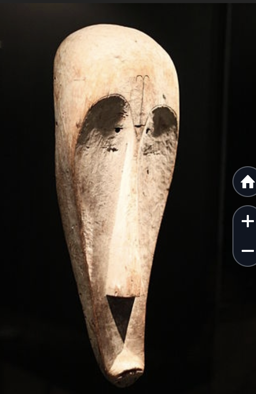 <p><span>Ngil mask from Gabon or Cameroon, Fang people, in a museum in Berlin, Germany</span></p>