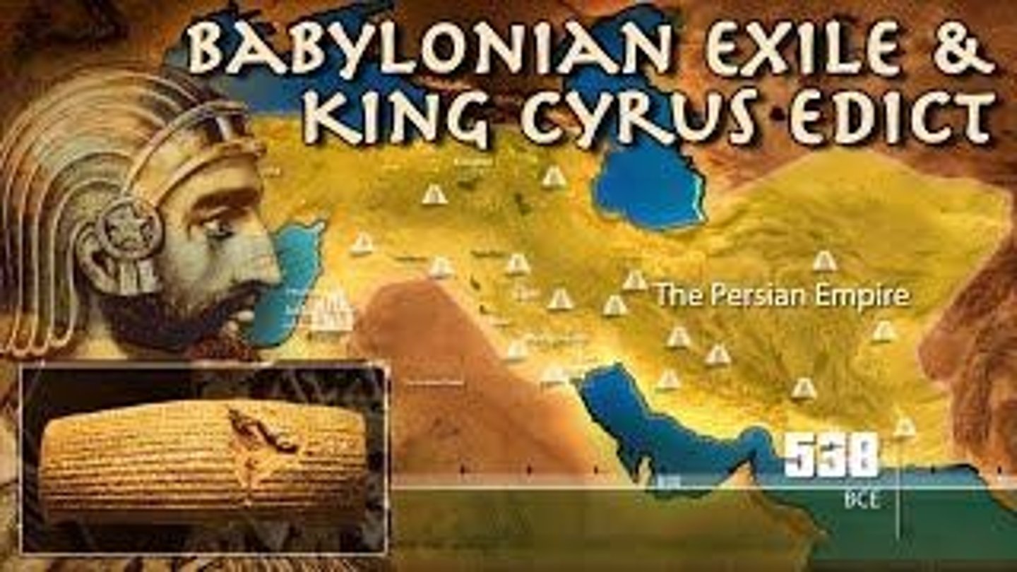 <p>The Persian king who took over Babylon and allowed the Jews to return to Judah, ending the Babylonian Exile.</p>