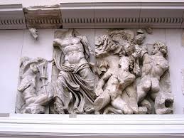 <p>Frieze: Battle of Gods and Giants, Great Altar of Zeus, Hellenistic </p>