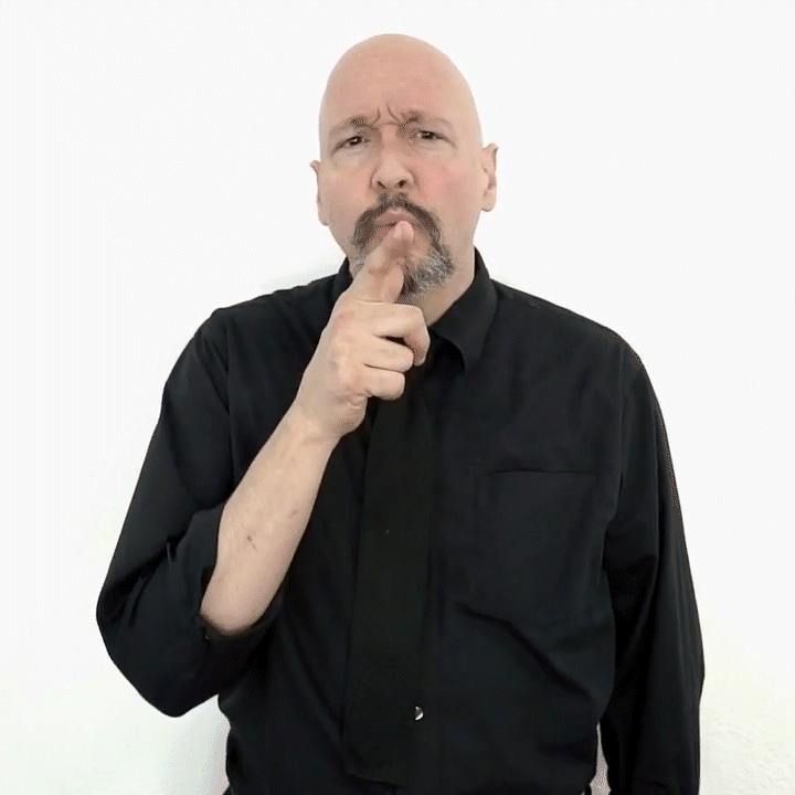 <p>“who” x on chin</p>
