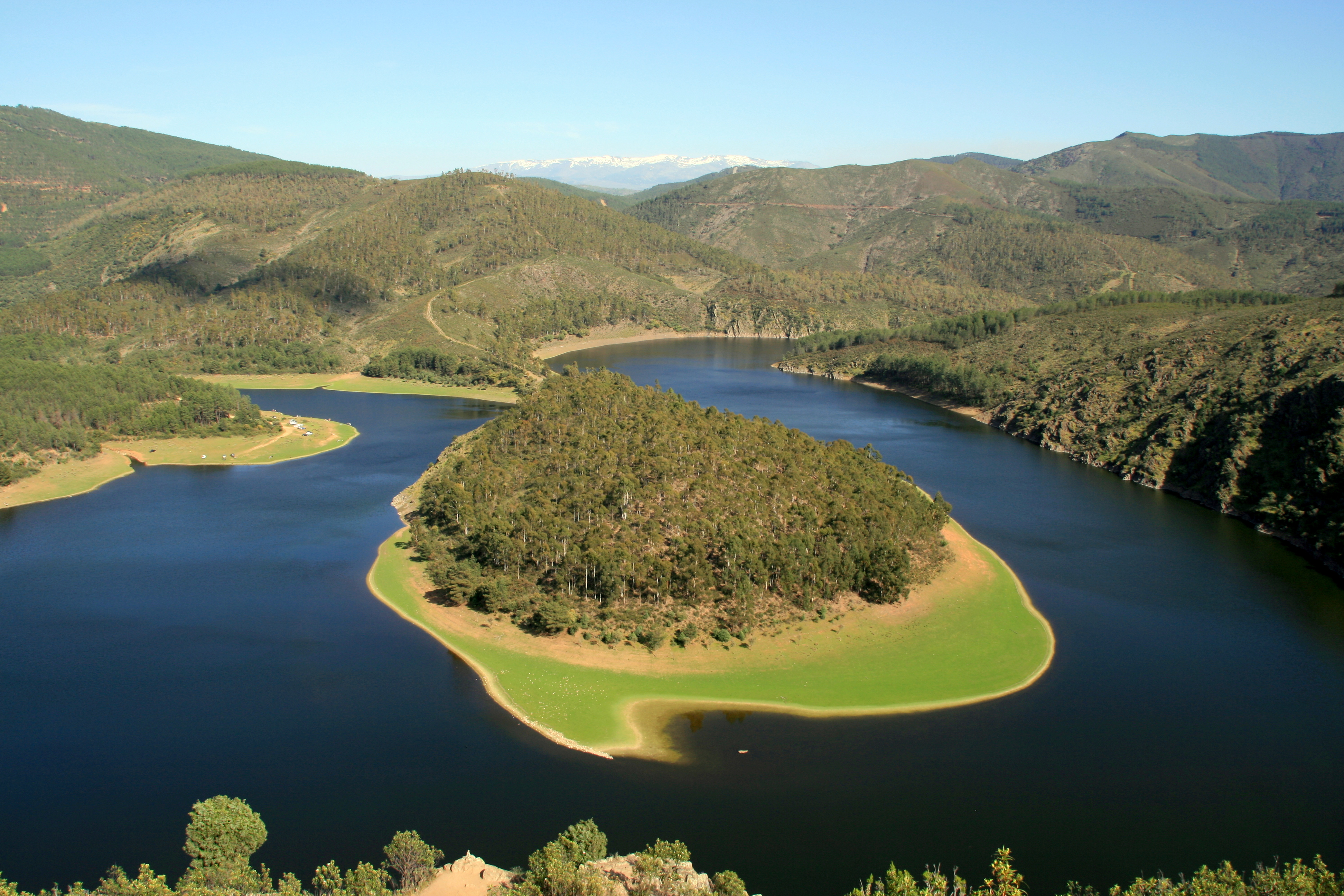 <p>Curva pronunciada del cauce de un río, que generalmente se produce en su curso bajo</p>