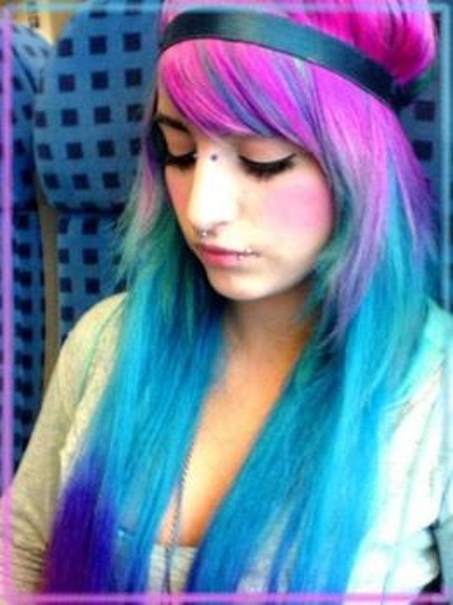 <p>dyed hair</p>